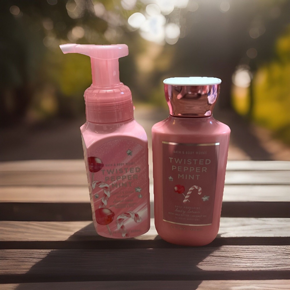 Bath & Body Works TWISTED PEPPERMINT Gentle‎ Foaming Hand Soap & Lotion New